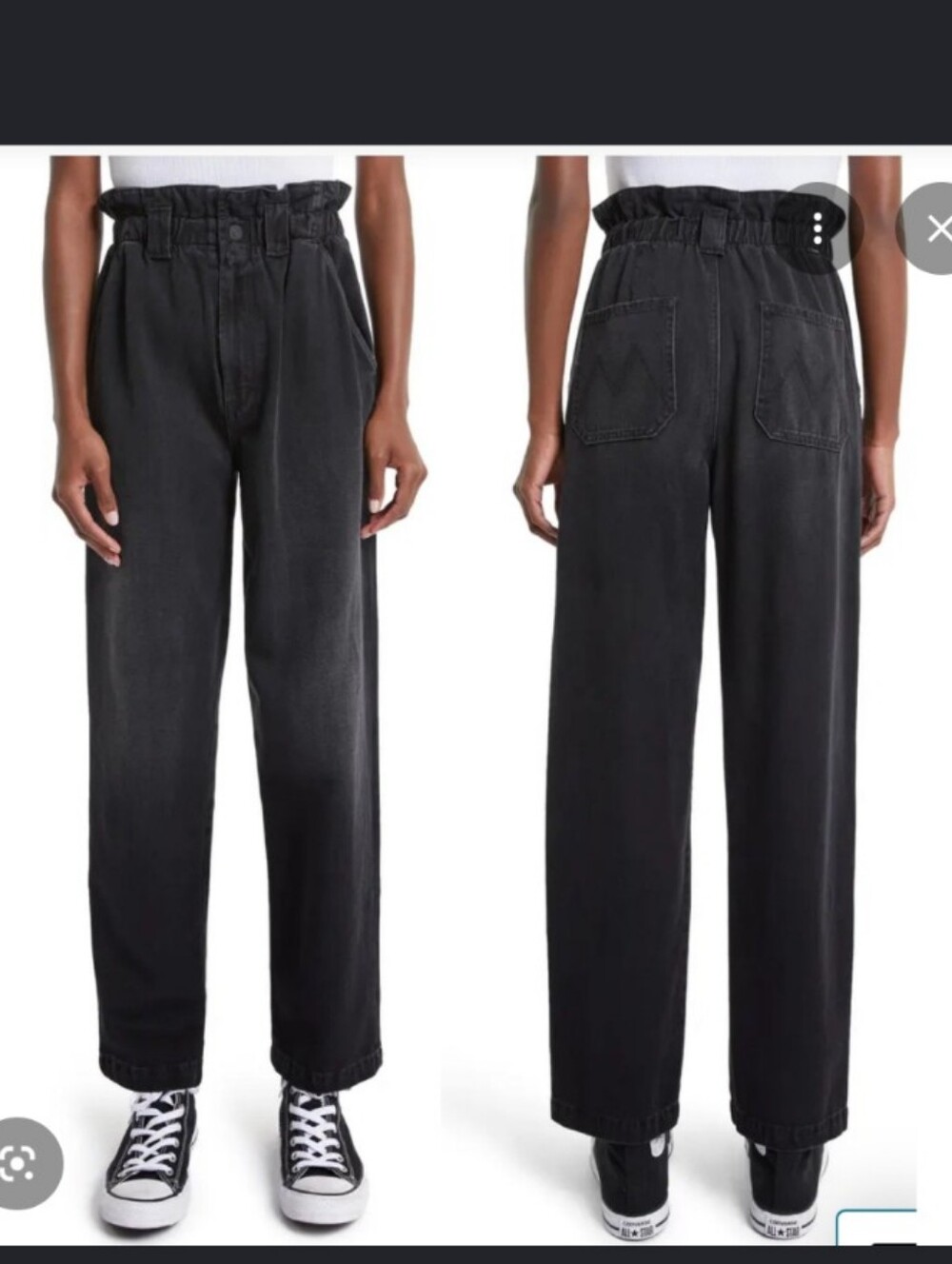 Mother The Yoyo Ruffle Greaser Ankle Jean Pant Blackout